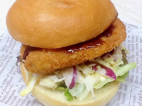 おうちで作る‼︎シンプル✳︎カツバーガー